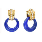1970's Van Cleef & Arpels Diamond Door Knocker Earrings with Interchangeable Hoop