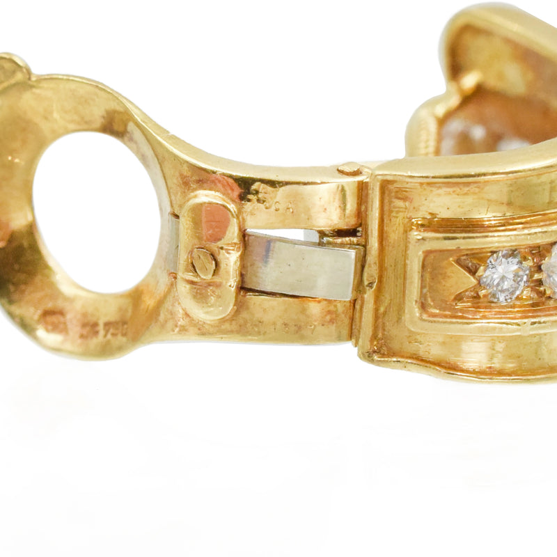 1970's Van Cleef & Arpels Diamond Door Knocker Earrings with Interchangeable Hoop