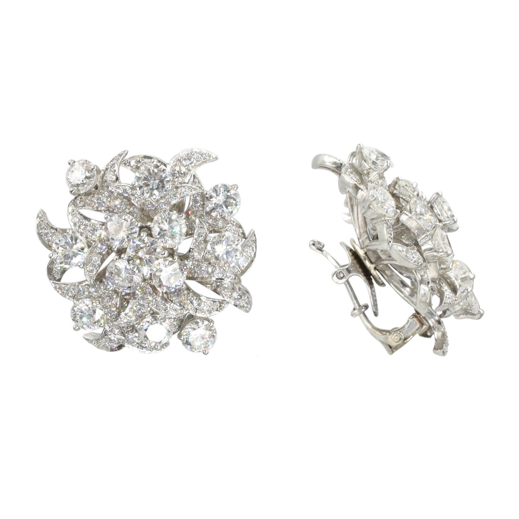 1970's Tiffany & Co. Diamond Flower Earrings