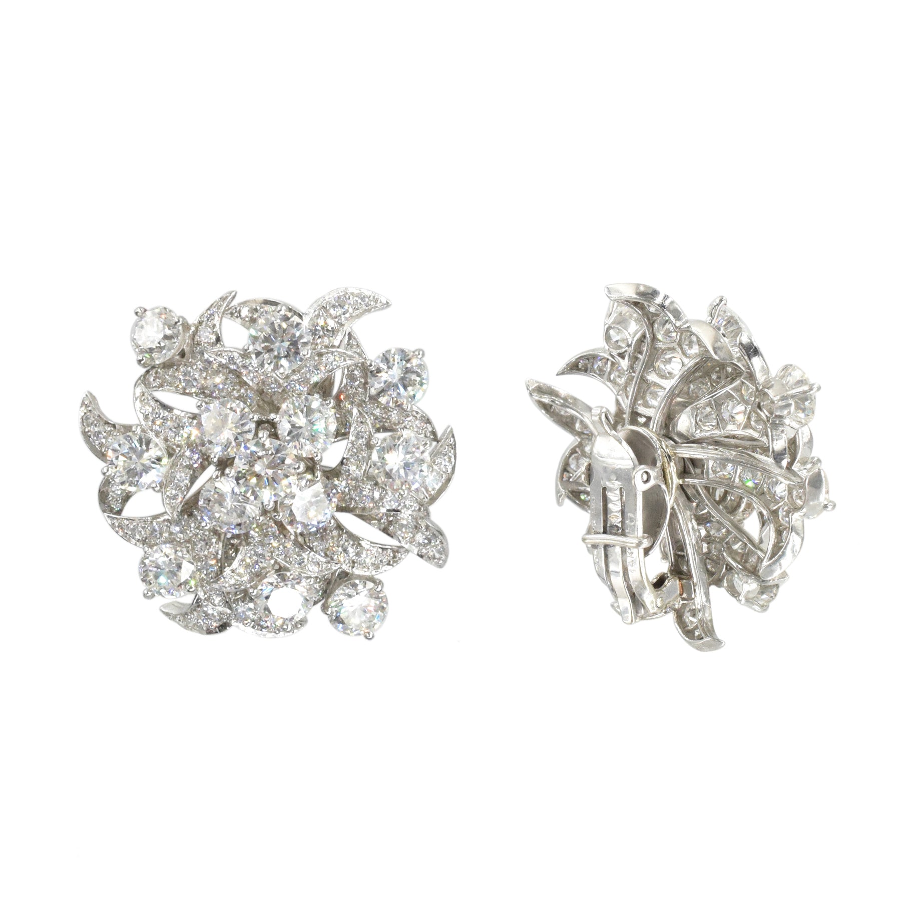 1970's Tiffany & Co. Diamond Flower Earrings