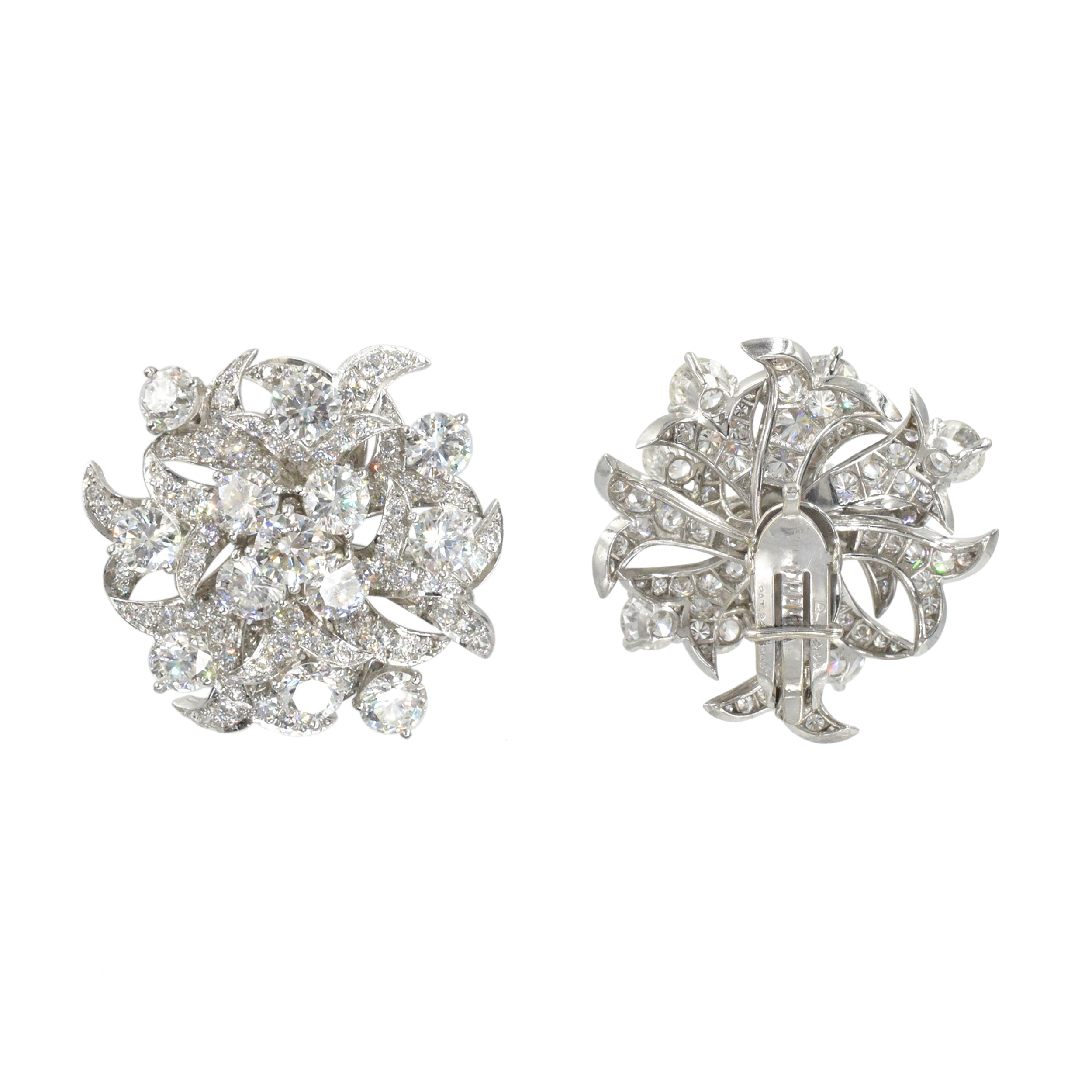 1970's Tiffany & Co. Diamond Flower Earrings