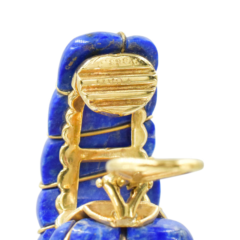 1970's Van Cleef & Arpels Lapis Lazuli Shrimp Earrings
