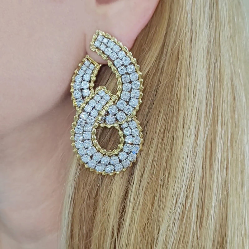 David Webb 30ct Diamond Hoop Earrings