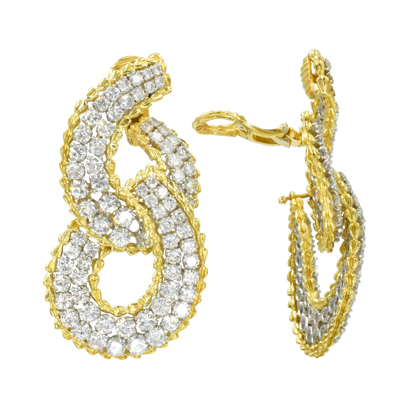 David Webb 30ct Diamond Hoop Earrings