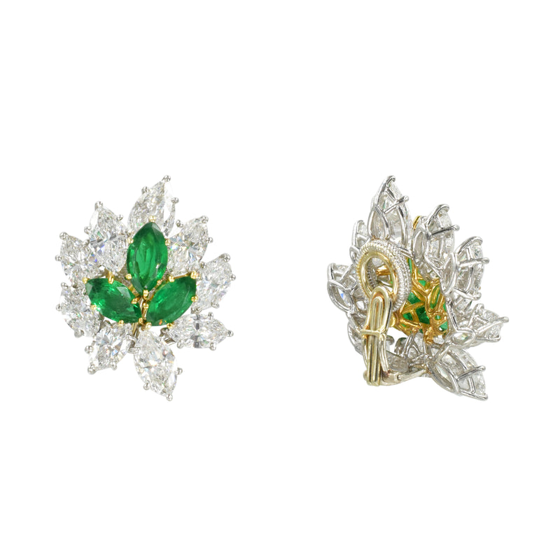 Harry Winston's Emerald & Diamond Cluster Earrings
