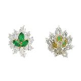 Harry Winston's Emerald & Diamond Cluster Earrings