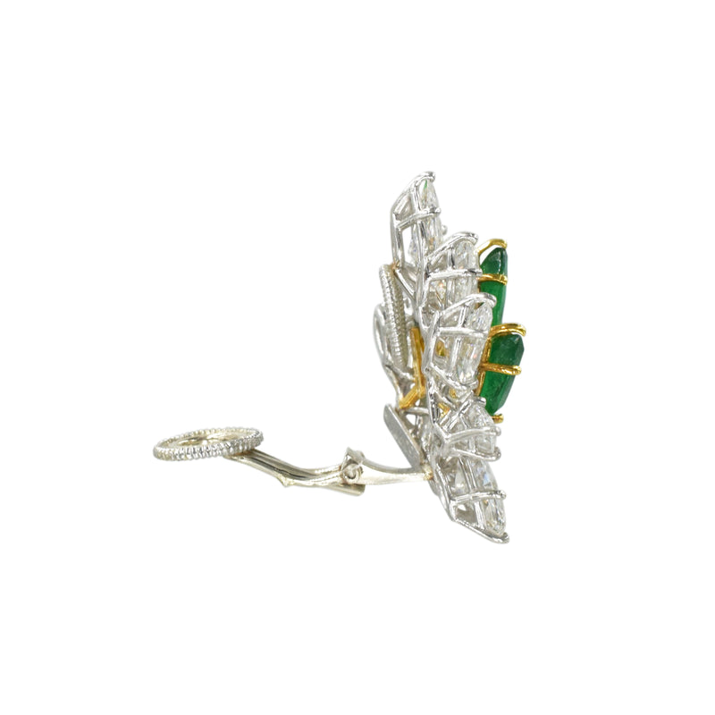 Harry Winston's Emerald & Diamond Cluster Earrings