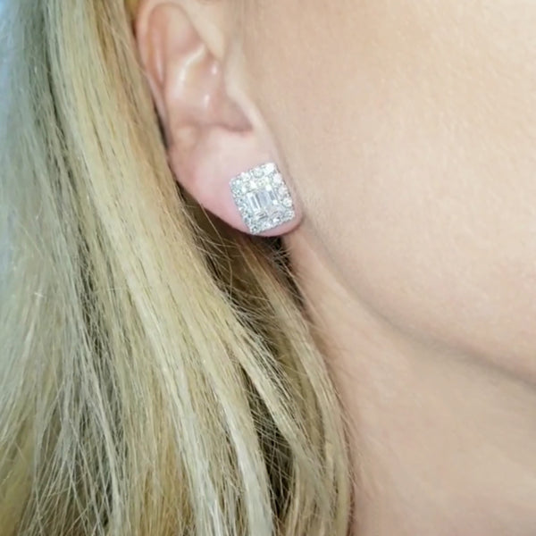 2.86ct Diamond Cluster Earrings