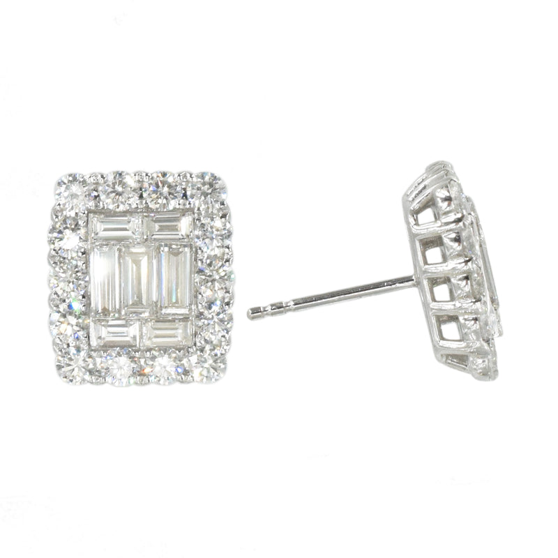 2.86ct Diamond Cluster Earrings