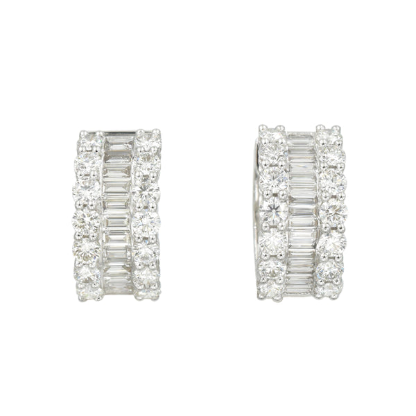 5.87ct Diamond Hoops in 18k White Gold