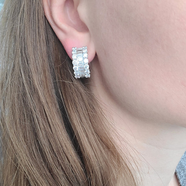 5.87ct Diamond Hoops in 18k White Gold