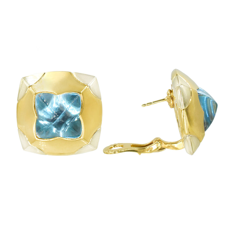 Iconic Bulgari Topaz Pyramid Earrings and Ring Set
