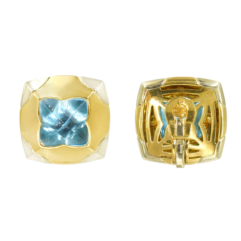 Iconic Bulgari Topaz Pyramid Earrings and Ring Set