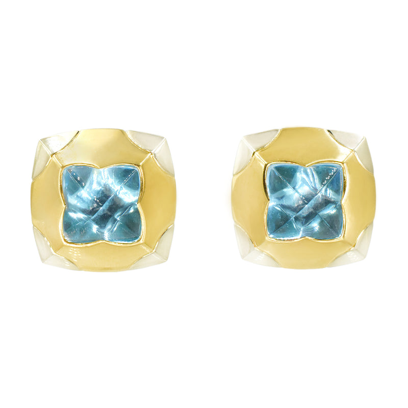 Iconic Bulgari Topaz Pyramid Earrings and Ring Set