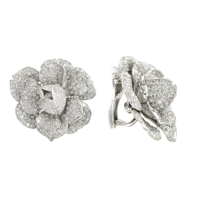 13.30ct Diamond Rose Blossom Earrings