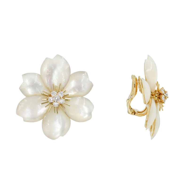 Van cleef rose de noel earrings Clearance
