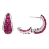 Ruby & Diamond Invisibly Set Inside Out Hoops