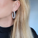 Gorgeous 18.78ct Inside Out Diamond Hoop Earrings