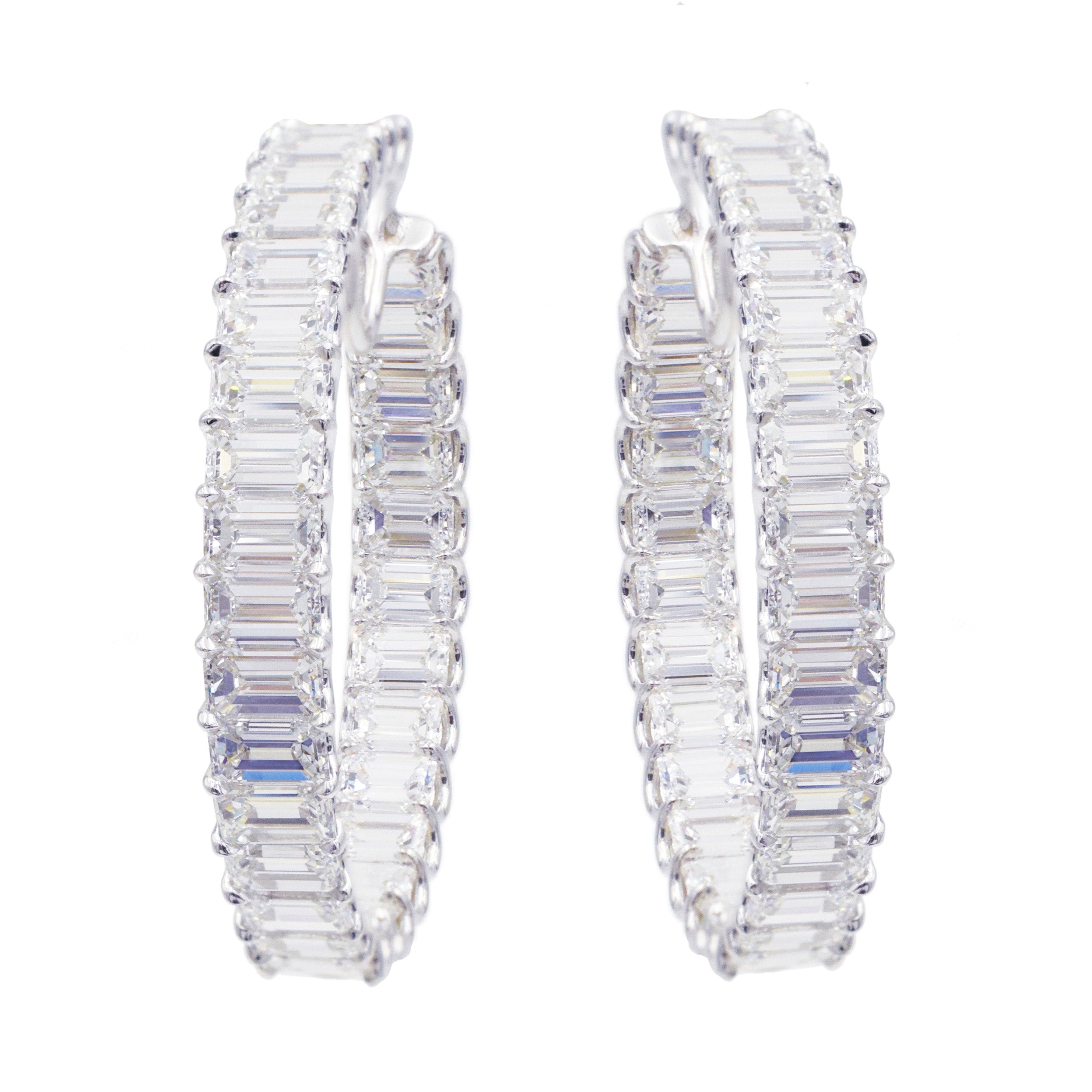 Gorgeous 18.78ct Inside Out Diamond Hoop Earrings