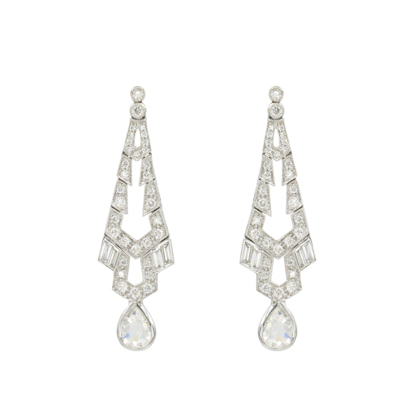 2.19ct Diamond Art Deco Inspired Earrings