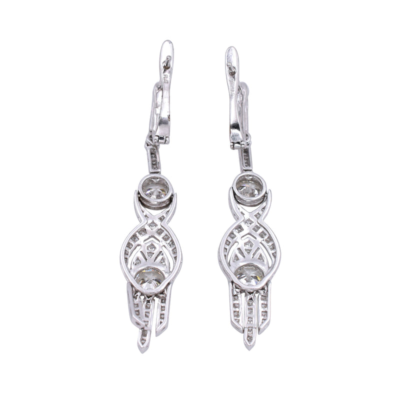 3.16ct Diamond Drop Earrings in Platinum