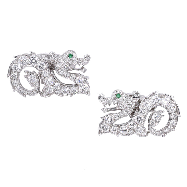 2001 Diamond Dragon Cufflinks by Cartier