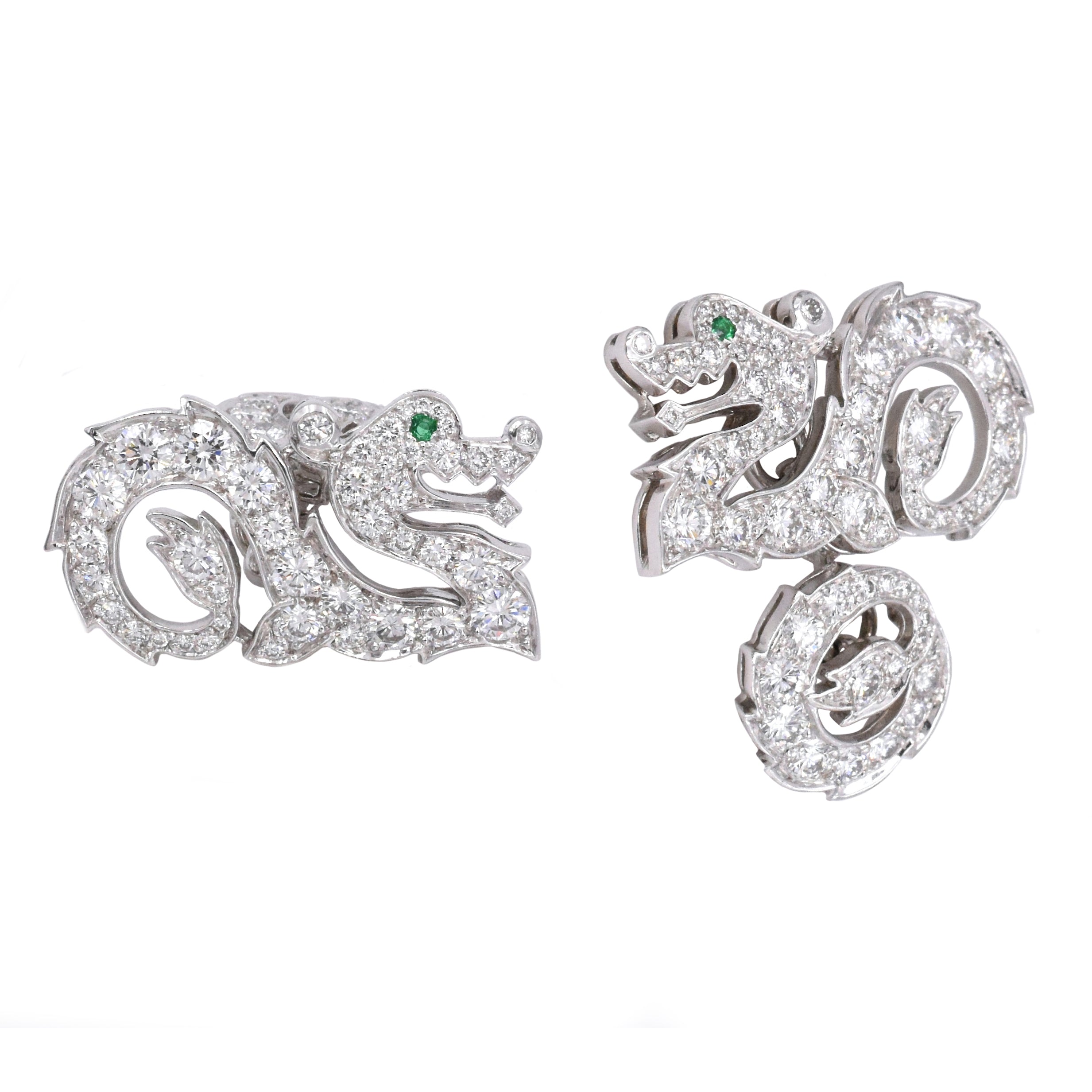 2001 Diamond Dragon Cufflinks by Cartier