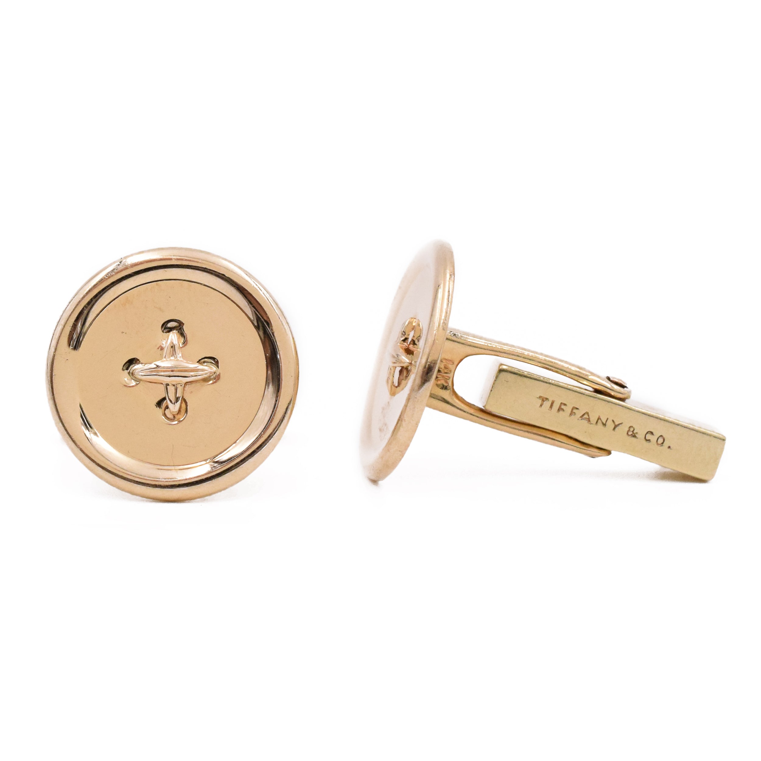 Tiffany & Co Button Cufflinks in 14k Yellow Gold