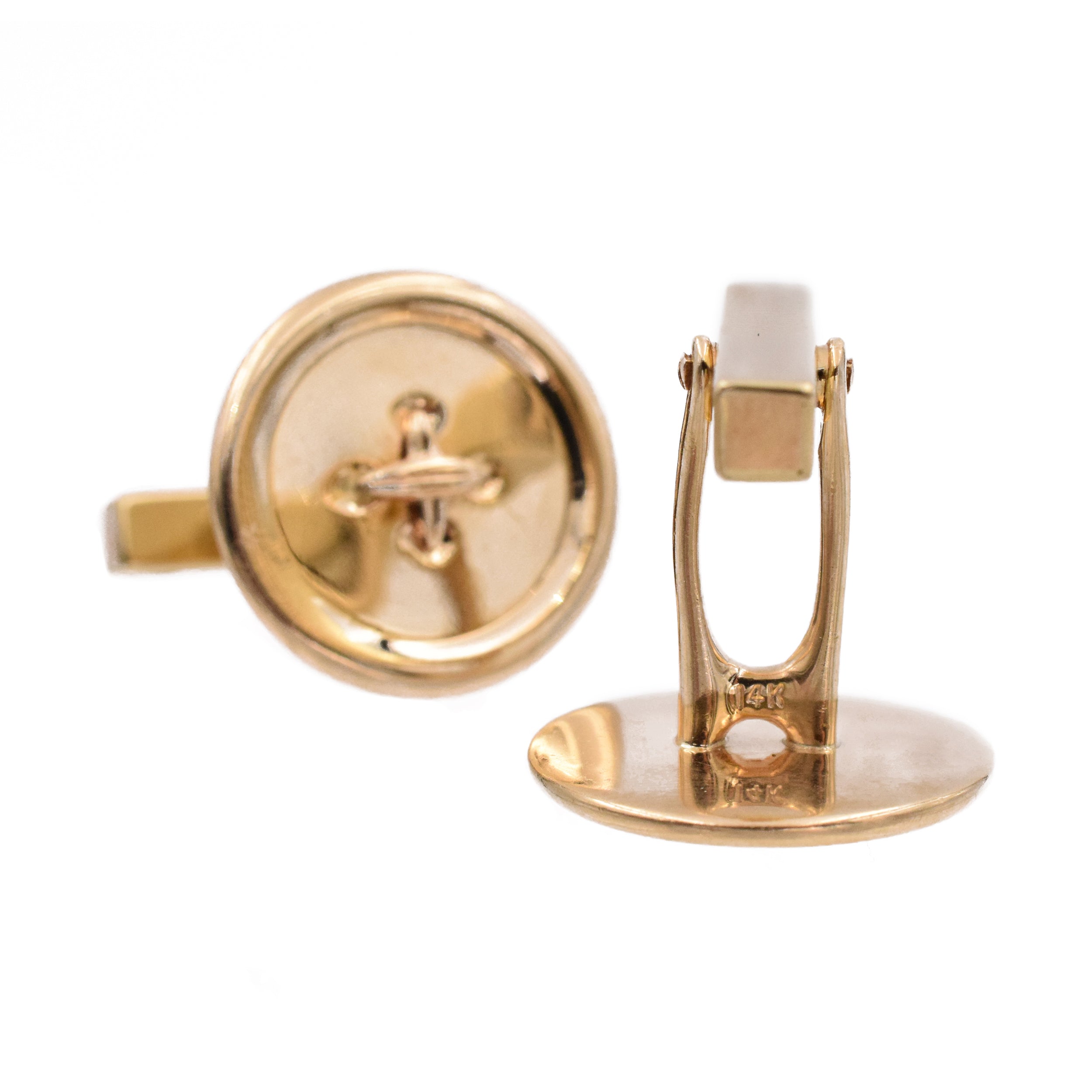 Tiffany & Co Button Cufflinks in 14k Yellow Gold