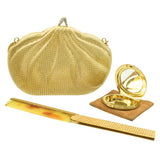 Woven 18k Yellow Gold Evening Bag with Diamond Clasp