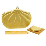 Woven 18k Yellow Gold Evening Bag with Diamond Clasp