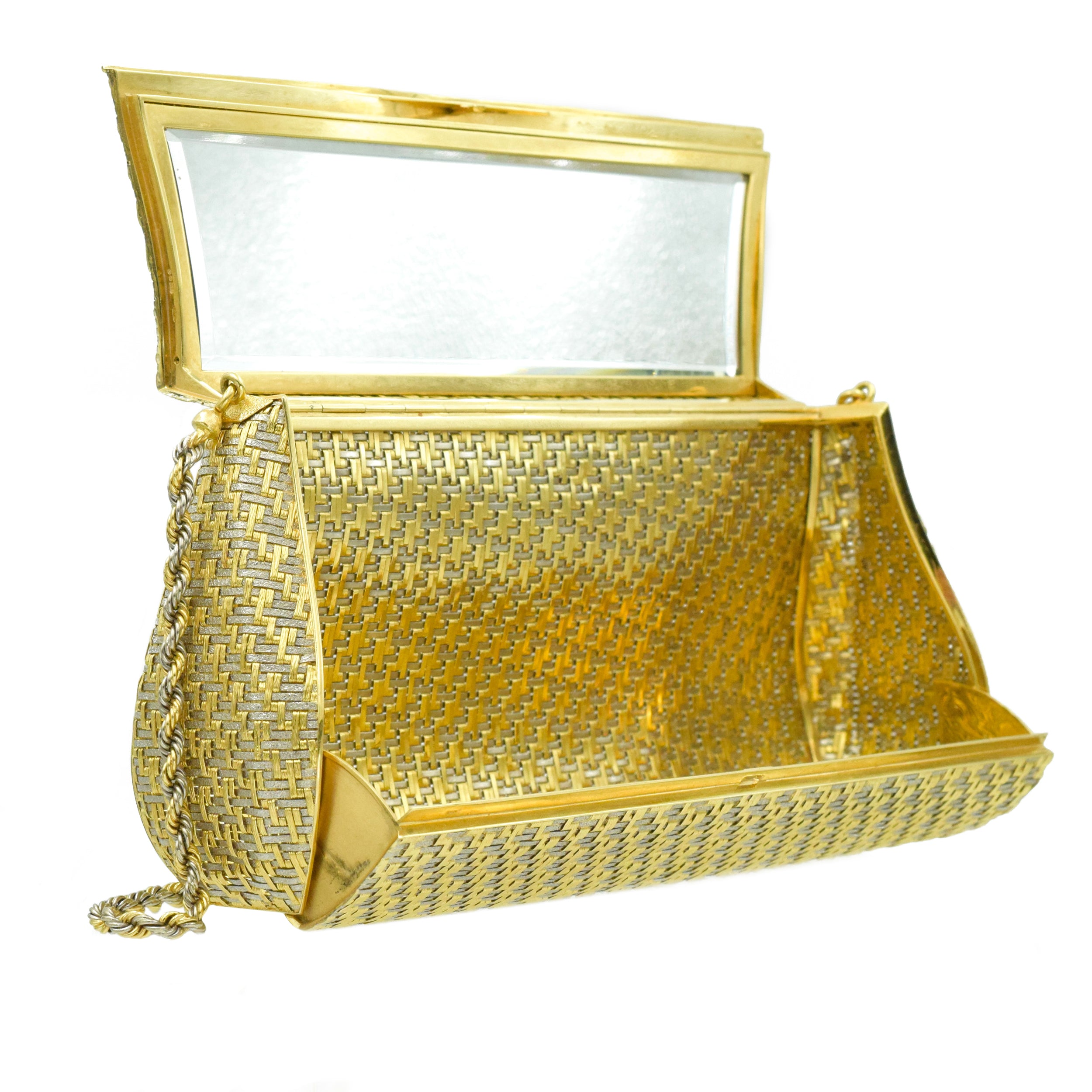 1950's Cartier 18k Gold Woven Evening Bag