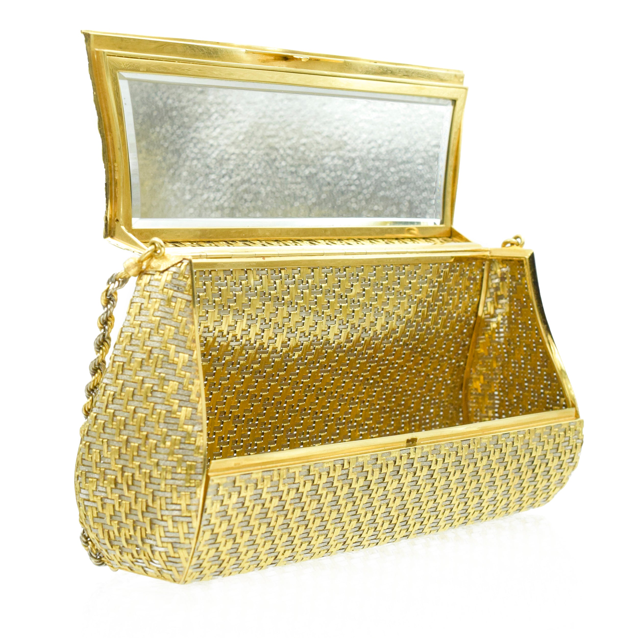 1950's Cartier 18k Gold Woven Evening Bag