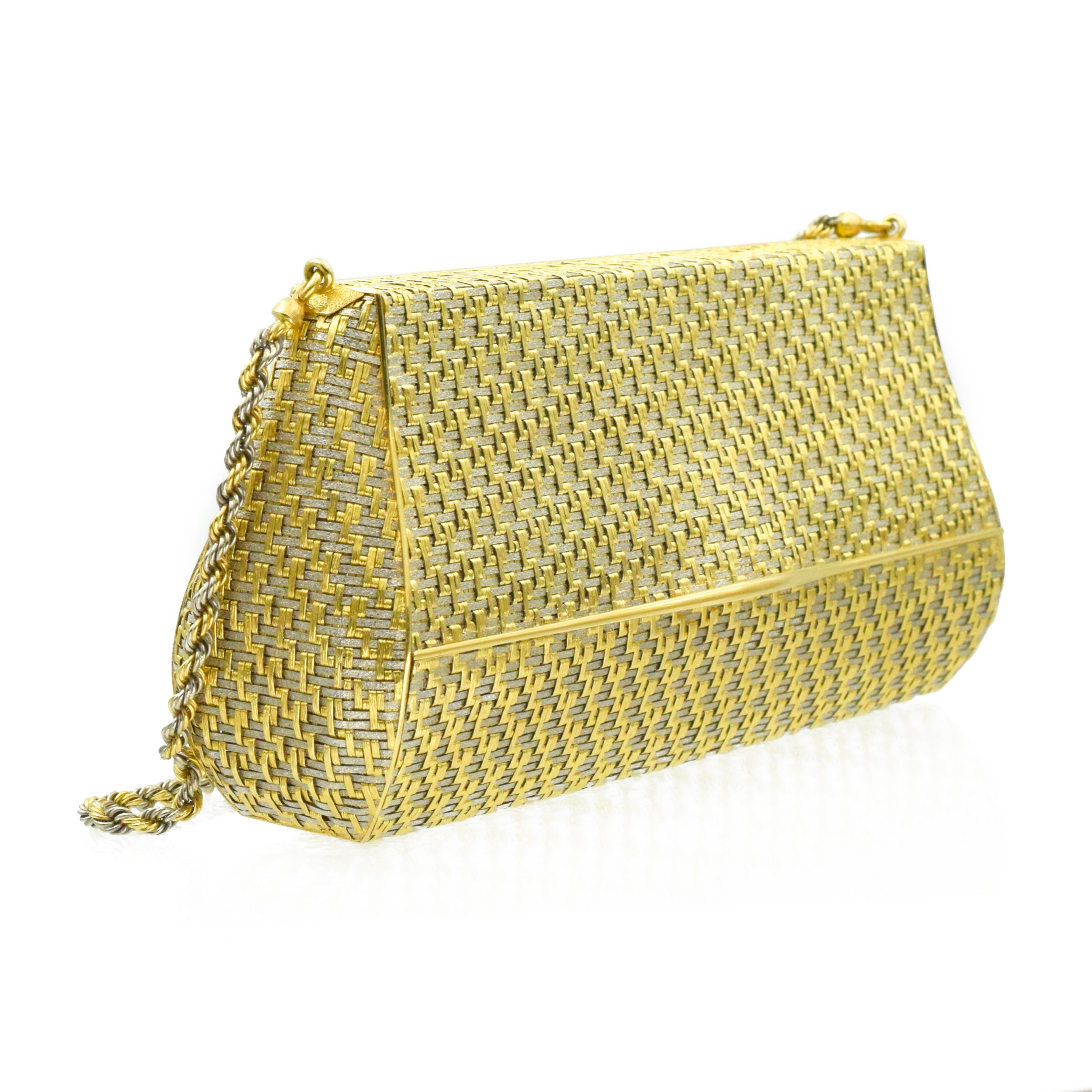 1950's Cartier 18k Gold Woven Evening Bag