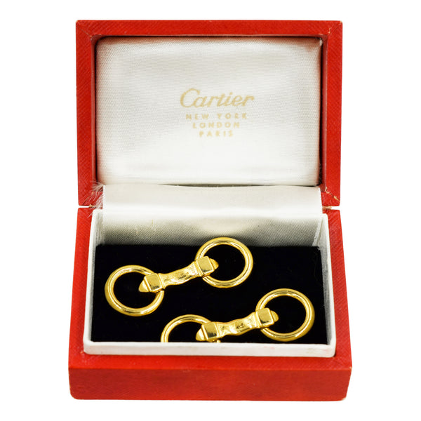 Cartier Stirrup Cufflinks in 18k Yellow Gold
