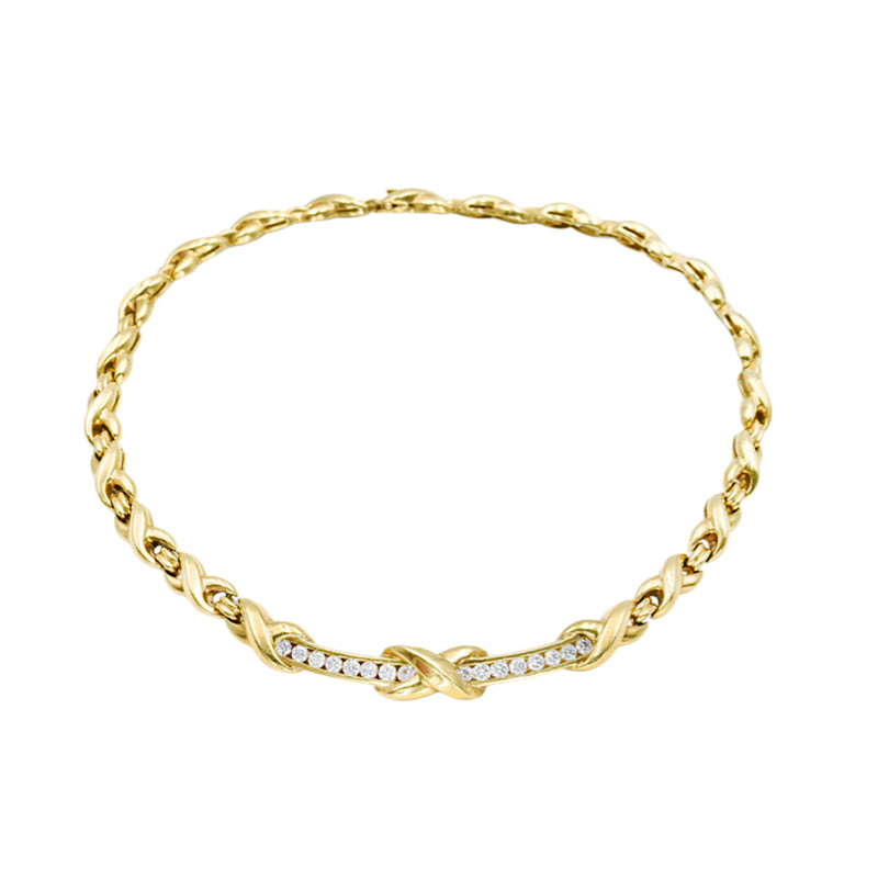 Tiffany & Co. 1990's Diamond Necklace & Earrings Set