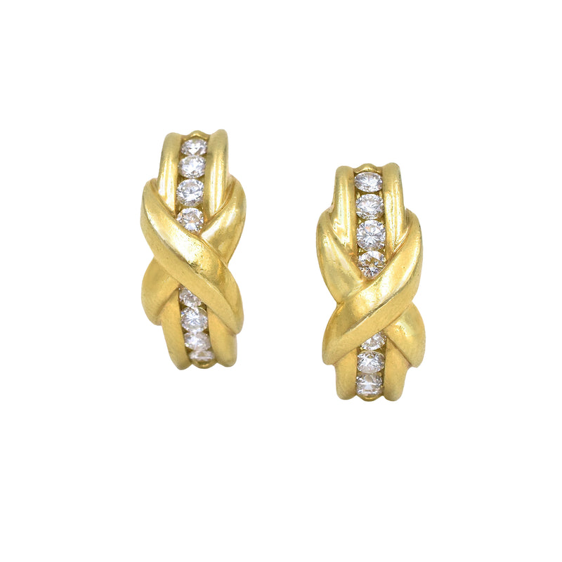 Tiffany & Co. 1990's Diamond Necklace & Earrings Set