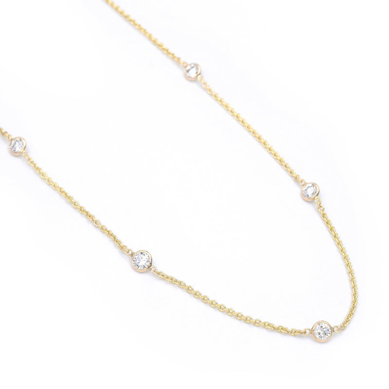 1ct Diamond by the yard necklace in 14k yellow gold