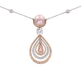 Pink Diamond & Pearl Necklace