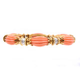 1970's Versatile Van Cleef & Aprils Coral and Diamond Necklace & Bracelet Set