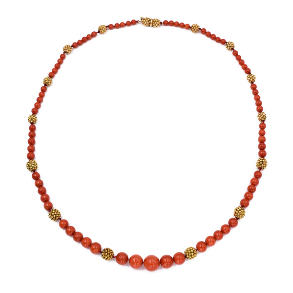 Coral & 18k Yellow Gold Necklace by Van Cleef & Arpels