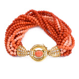 Gucci Coral & Diamond, Necklace, Bracelet & Earrings Set
