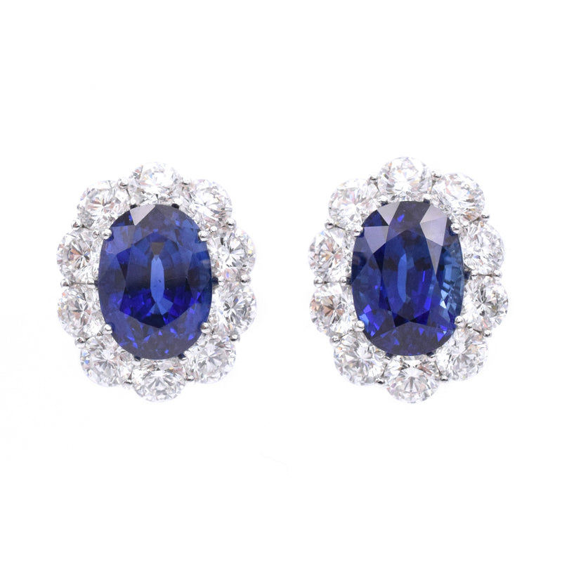70.14ct Ceylon Sapphire & 44.50ct Diamond Necklace & Earrings Suite