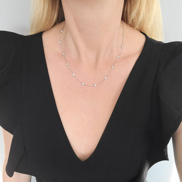 3.50ct Diamond by the yard necklace in platinum