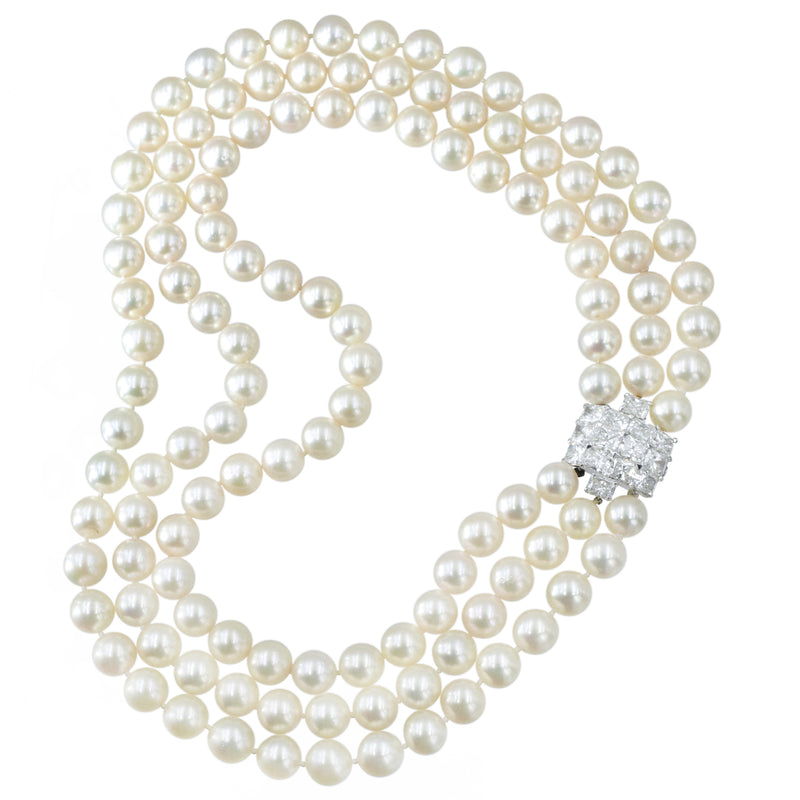 Cartier South Sea Pearl & Diamond Necklace in Platinum