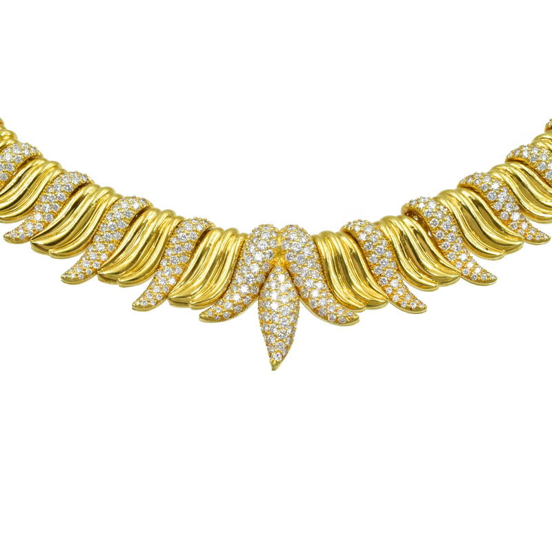 Elegant 10ct Diamond & 18k Yellow Gold Necklace