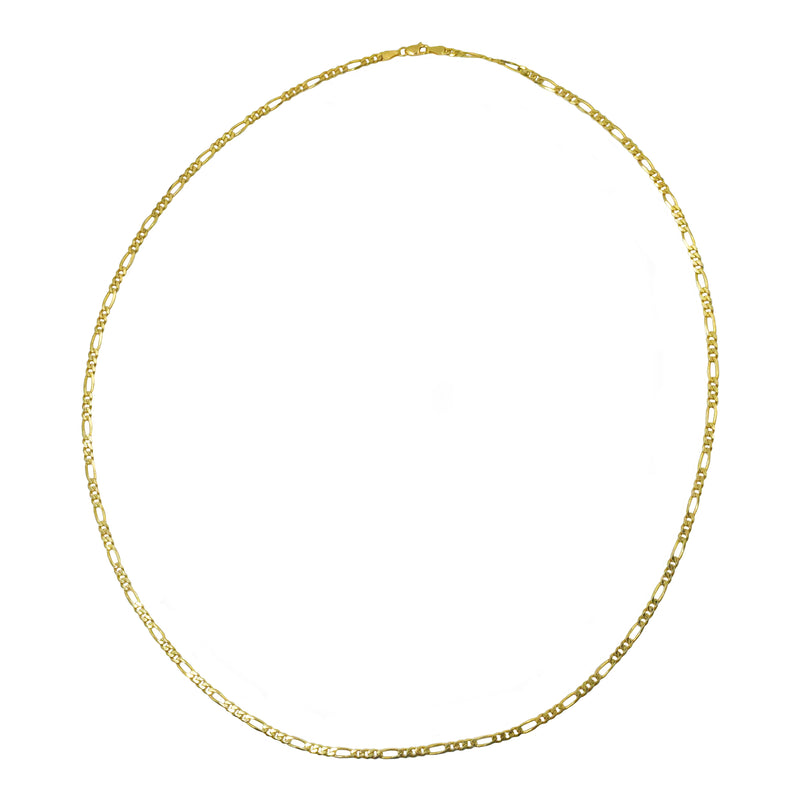 30" Figaro Chain Necklace in 14km Yellow Gold