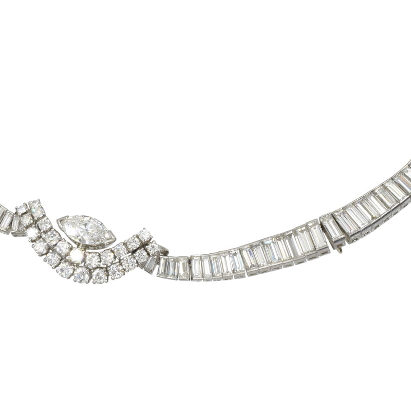 Vintage 30ct Diamond Necklace in Platinum