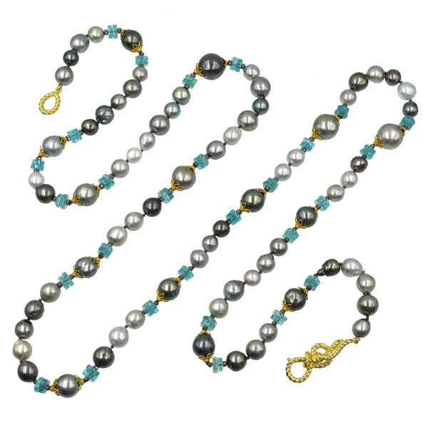 Pearl, Apatite & Diamond Necklace by Verdura