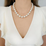 Elegant South Sea Pearl Necklace with Diamond Clasp